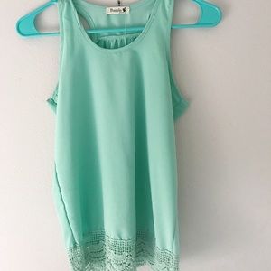 Sea Foam Green Tank Top Blouse